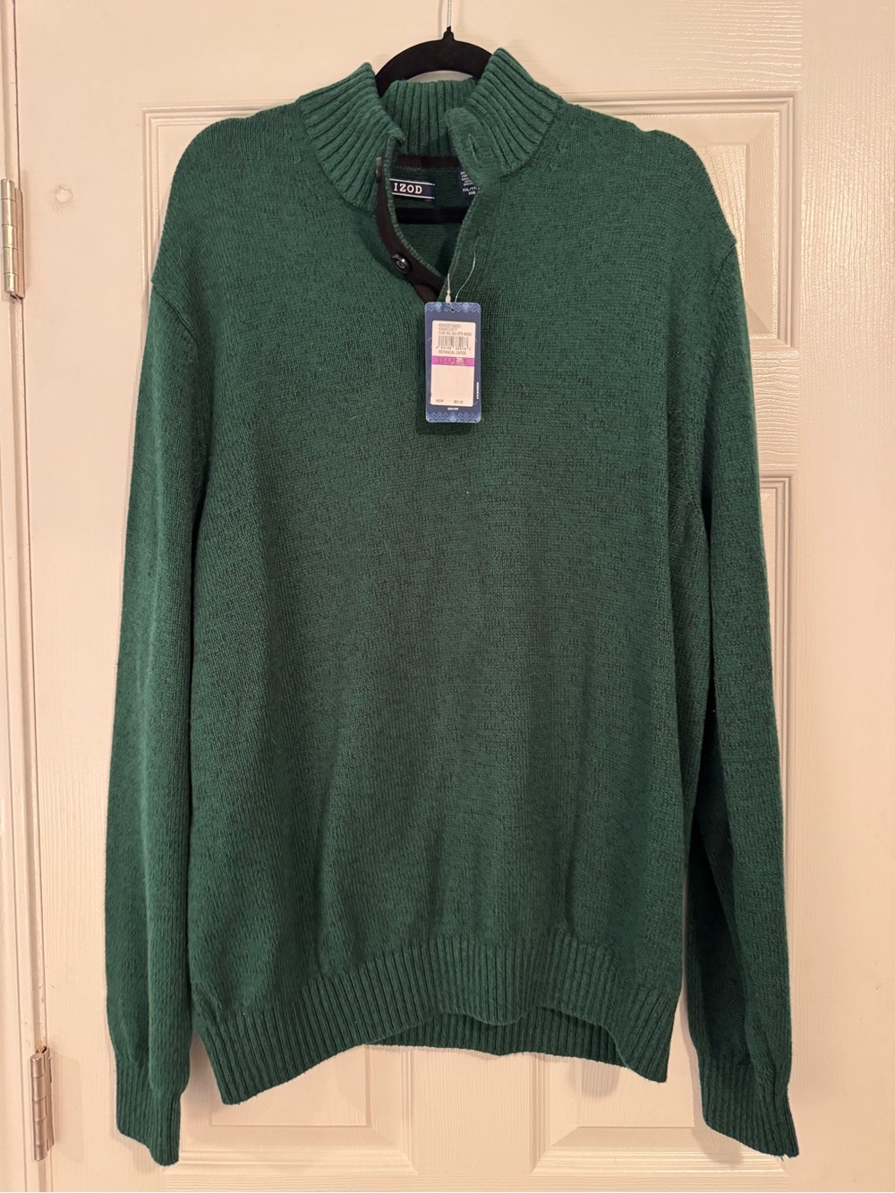Izod Men's Forest Green Half-Zip Sweater